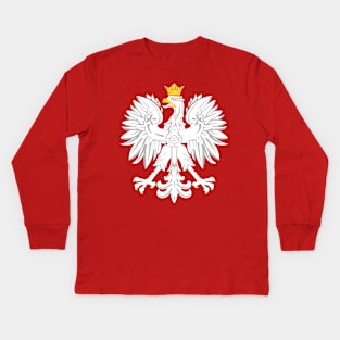 White Polish Eagle Kids Long Sleeve T-Shirt